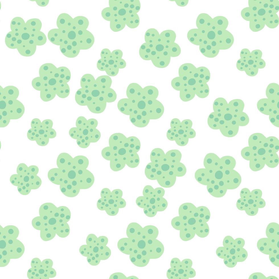 Daisy field. Simple chamomile flowers seamless pattern. vector