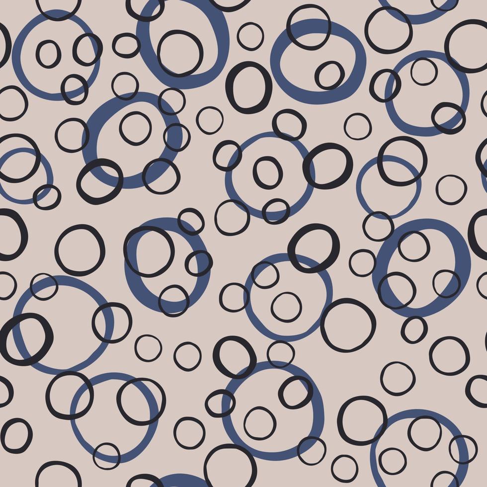 patrón abstracto monocromático sin costuras con elementos circulares de formas redondas. vector