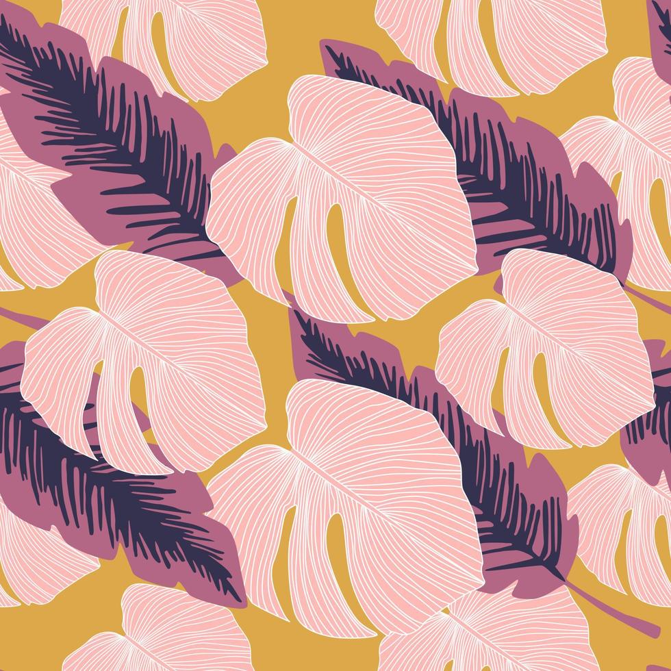 patrón tropical, hojas de palma fondo botánico transparente. vector