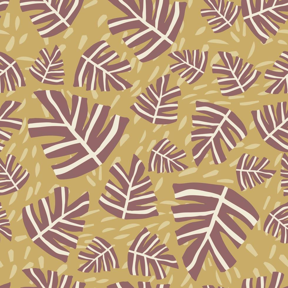 Hand drawn leaves seamless pattern. Simple design vector