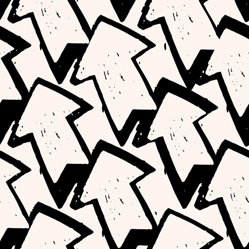 Simple fun arrow seamless pattern. Arrows pattern backdrop on black background. vector