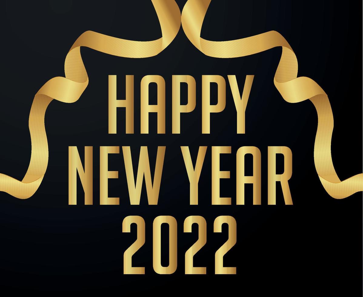 Abstract Happy New Year 2022 Vector Gold