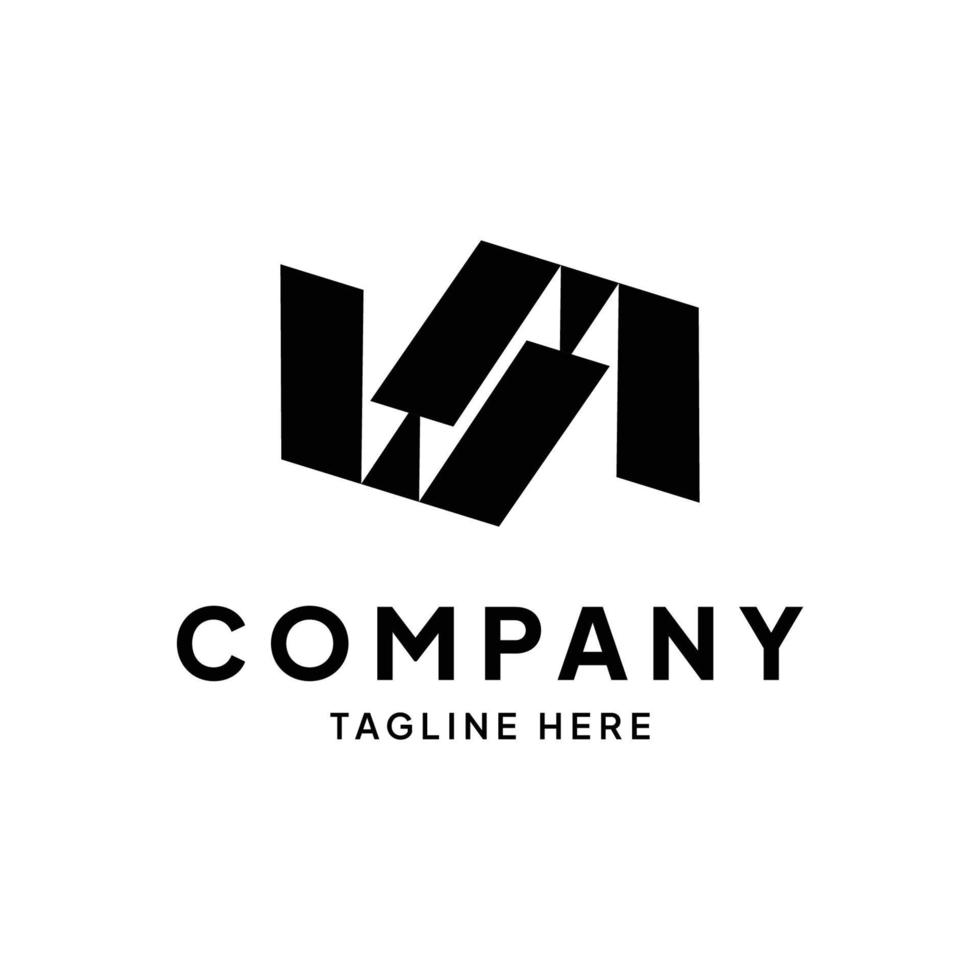 WM initial vector logo, modern lettering logotype.