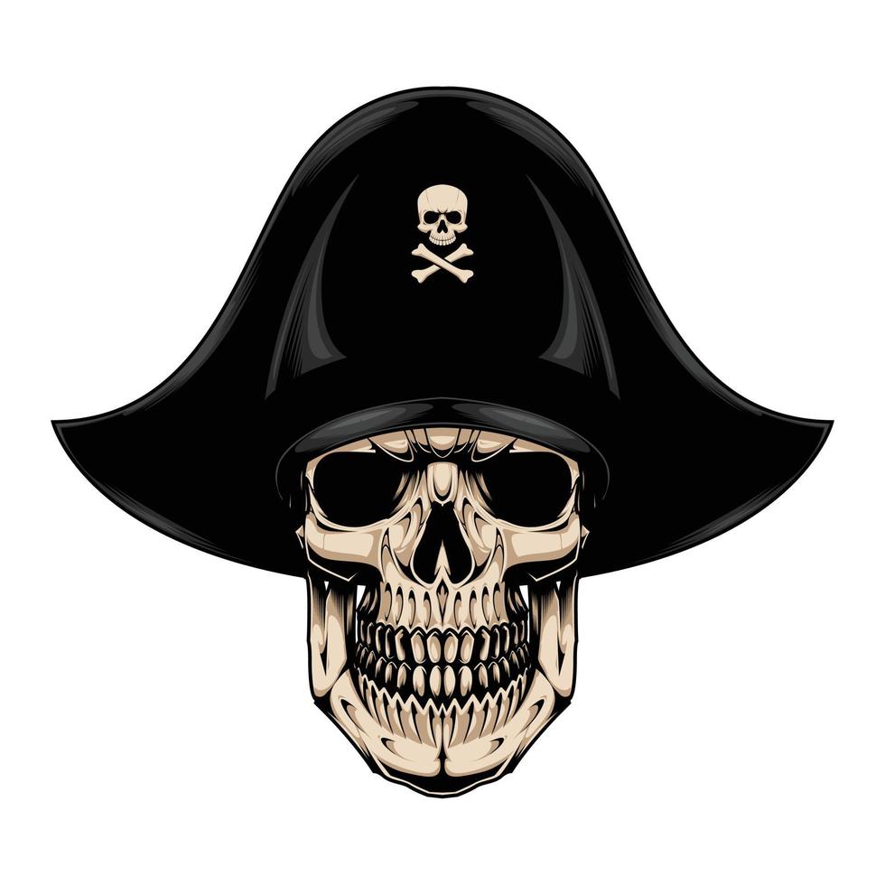 capitán calavera de piratas del norte vector