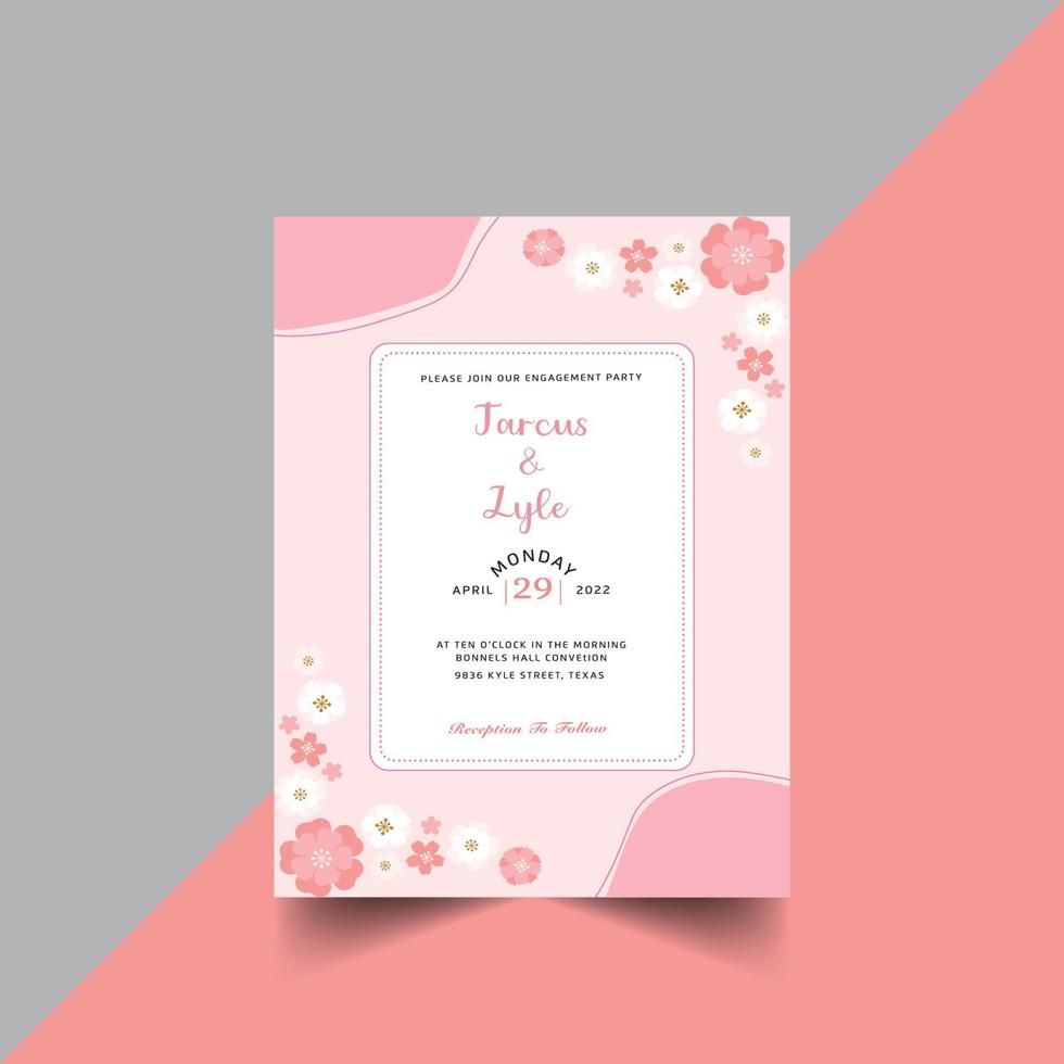 Beautiful wedding invitation card vector