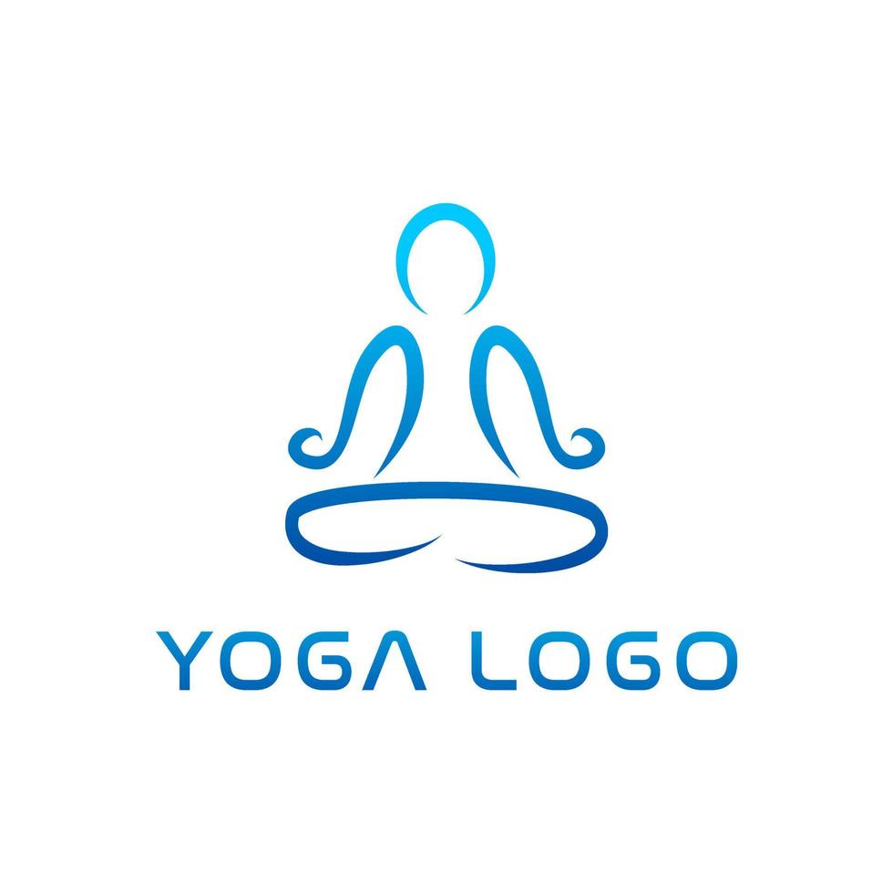 yoga logo template with an image of a person sitting cross-legged. vector