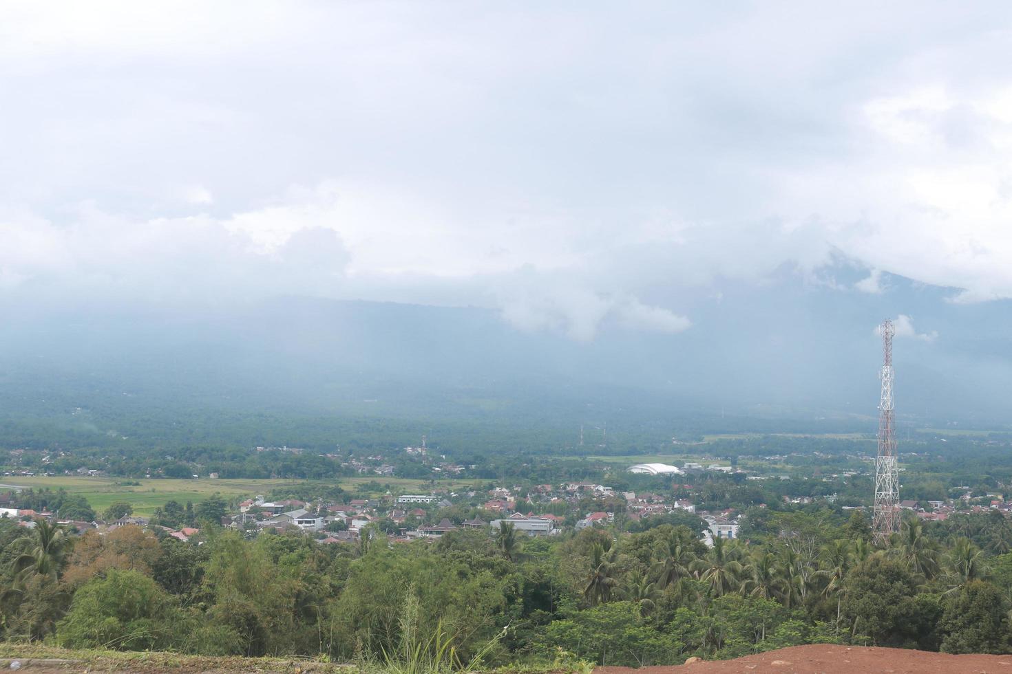 mountain view with cloudy background photo
