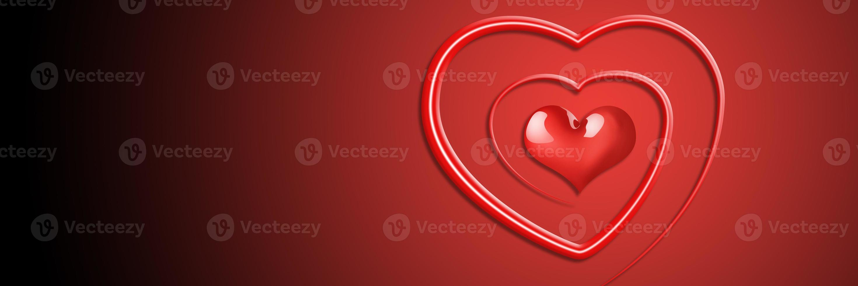 Happy valentine. Heart shaped symbol of love. 3d illustration photo