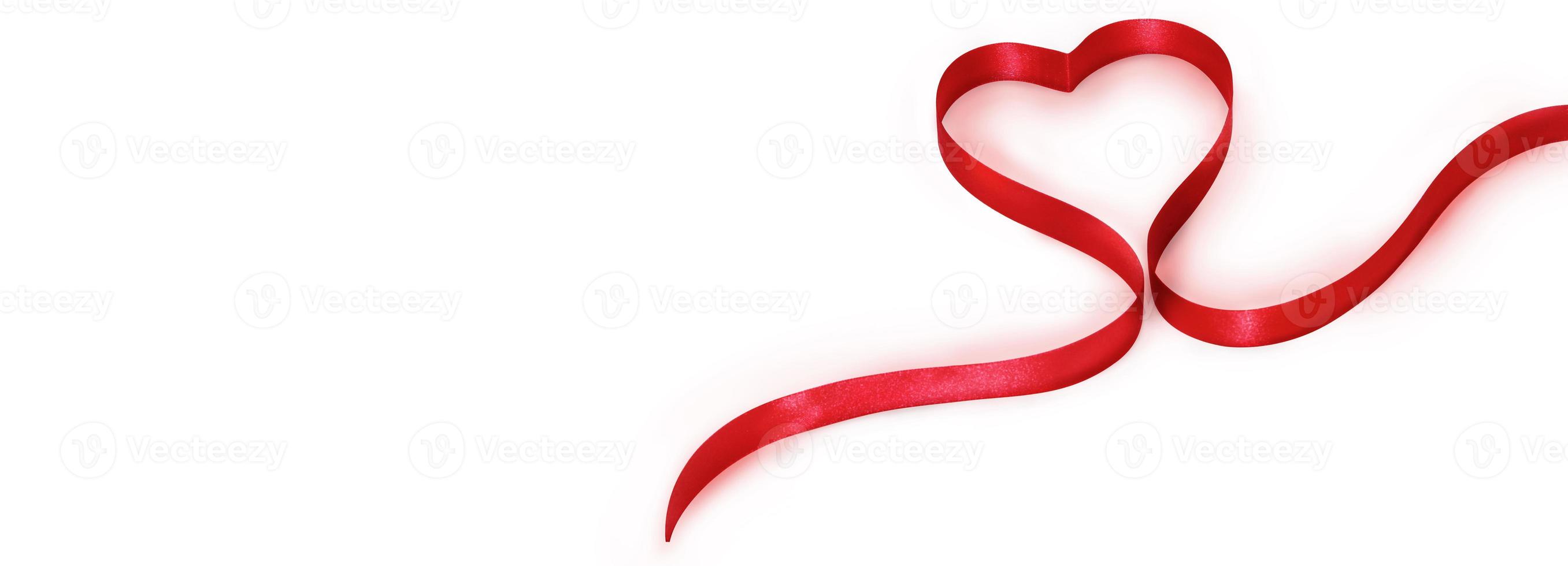 Red Ribbon Heart Valentines Love Sign Stock Photo - Image of