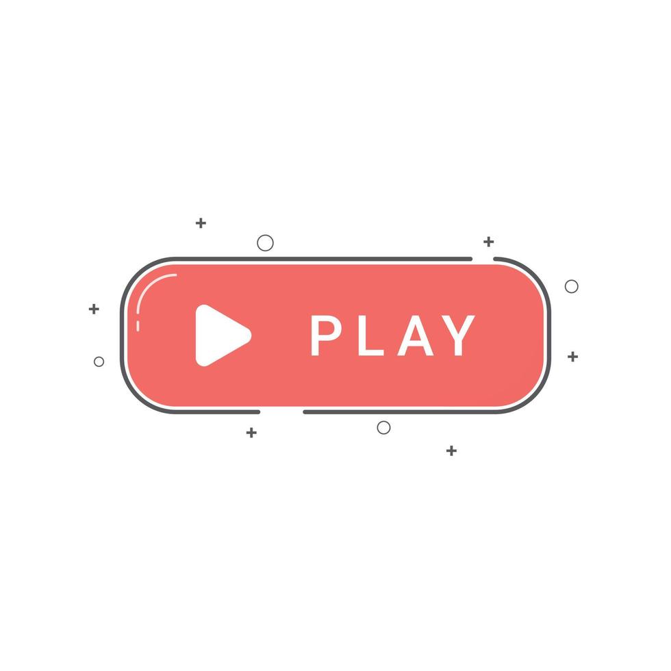 Play button element design on white background. vector