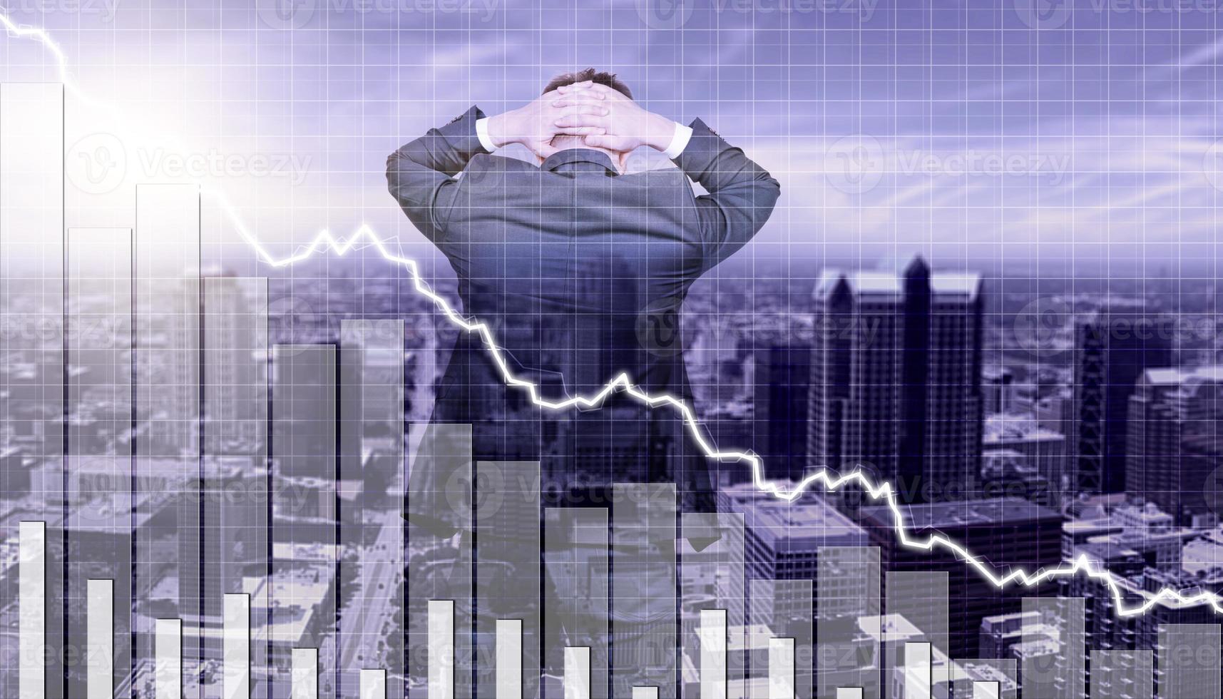 Econimical crisis concept. Spread in the world, economy is down. 3d illustration photo