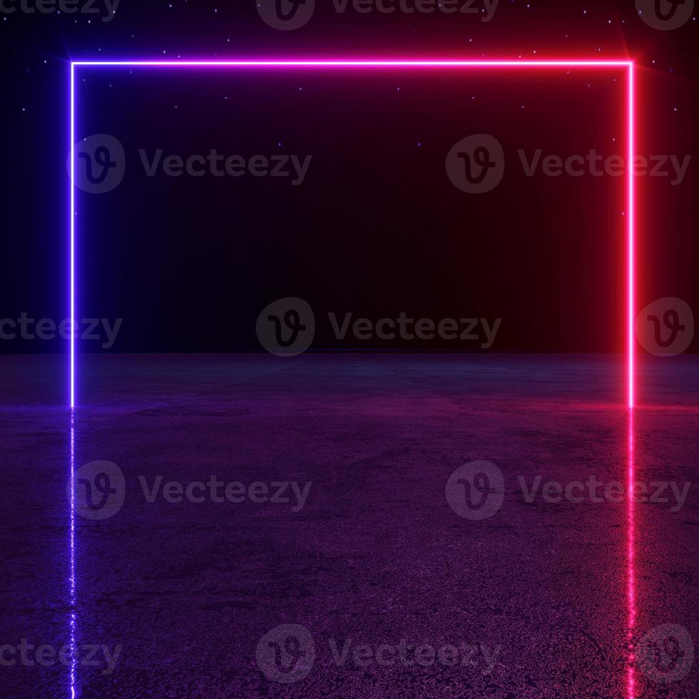 Abstract neon shapes hologram led laser portal photo
