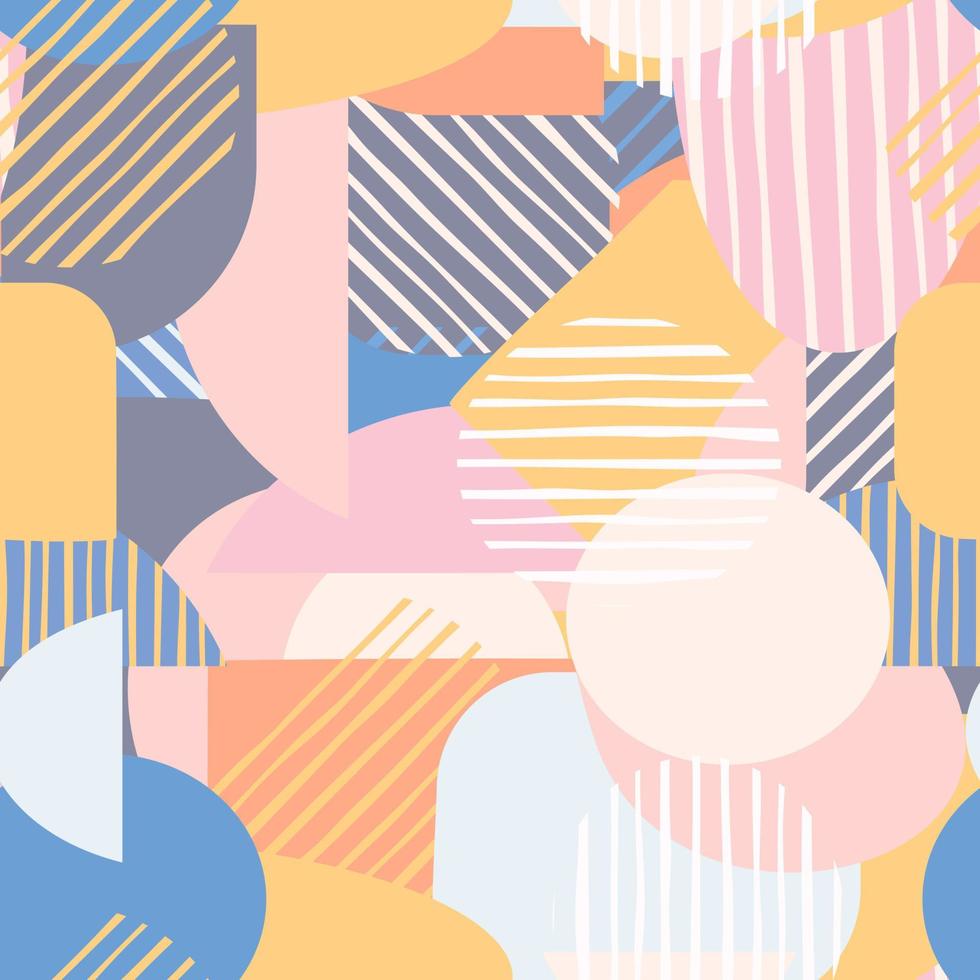 Contemporary geometric shapes seamless pattern . Trendy modern geometry shapes background. vector