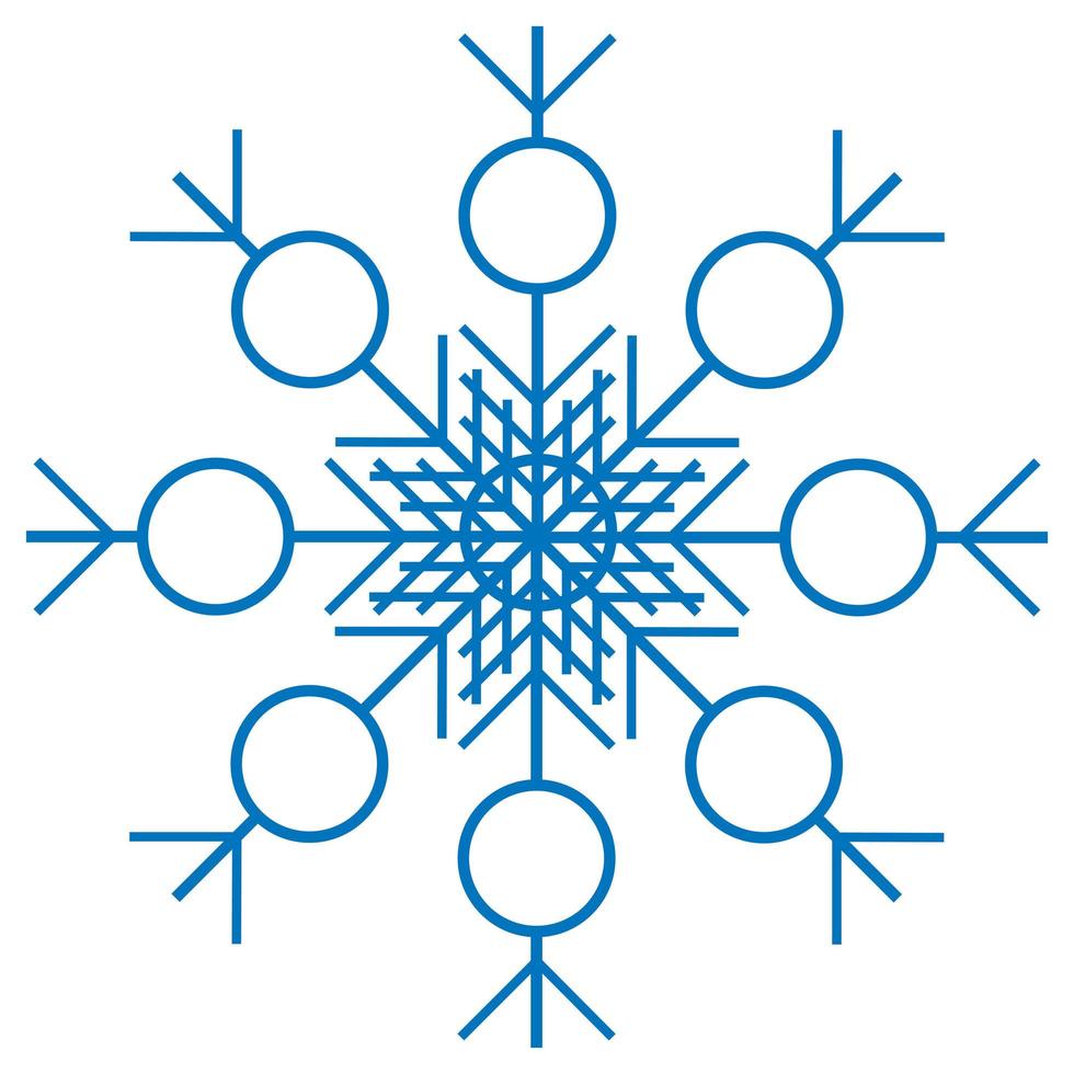 Frozen silhouette of crystal snowflake for winter design. Vector illustration with Christmas and New Year element