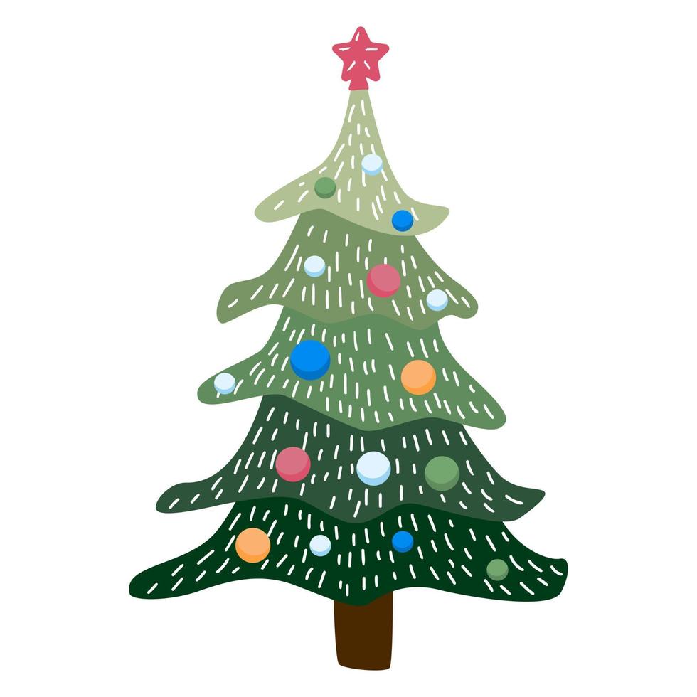 árbol de navidad con regalos. tarjeta de Navidad. ilustración. vector