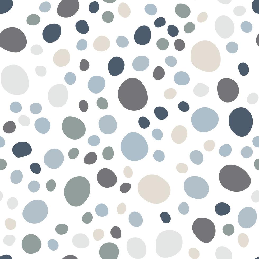 Abstract pebble seamless pattern on white background. vector