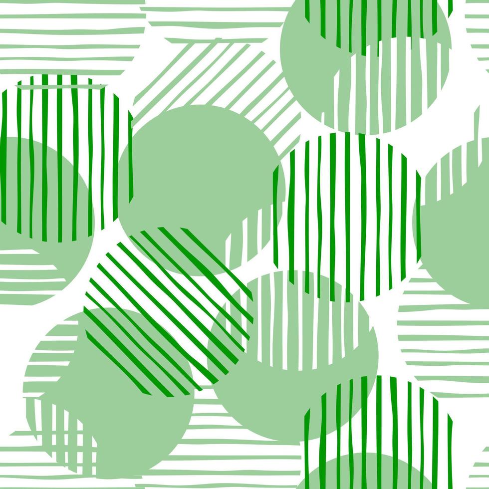 Abstract green color circles and stripes. chaotic pattern circle lines. vector