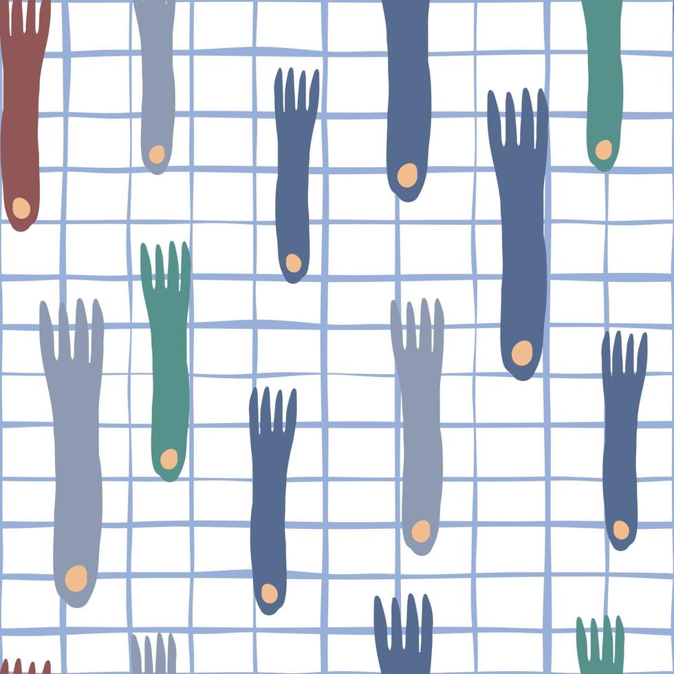 Fork hand draw seamless pattern background. Minimal scandinavian design vector