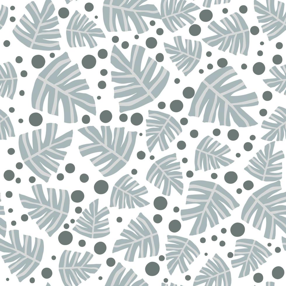 Hand drawn monstera leaves seamless pattern. Summer design vector