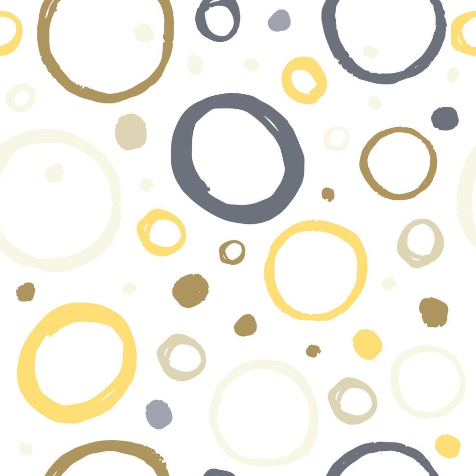 Abstract seamless pattern with circle round shapes elements on white background. vector