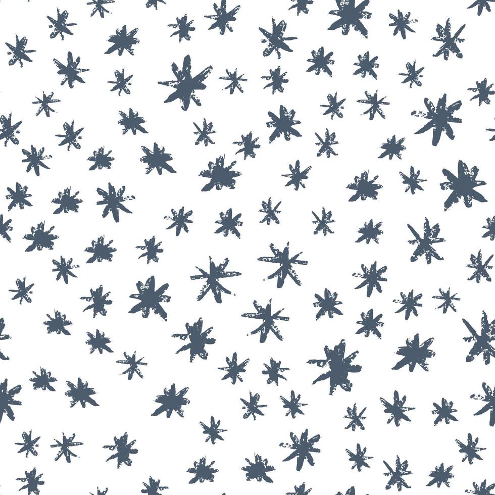 Grunge stars seamless pattern on white background. Hand drawn vector