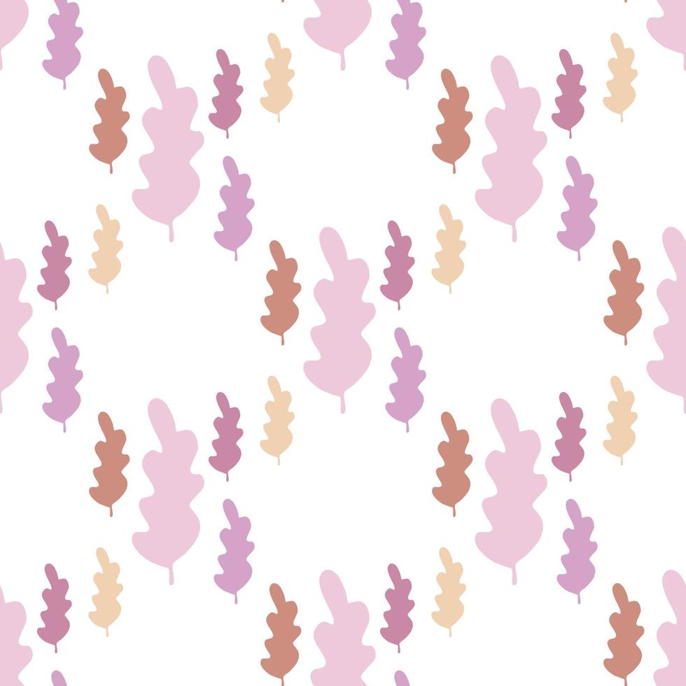 Simple autumn leaves seamless pattern in pastel colors. Fall season wallpaper. vector