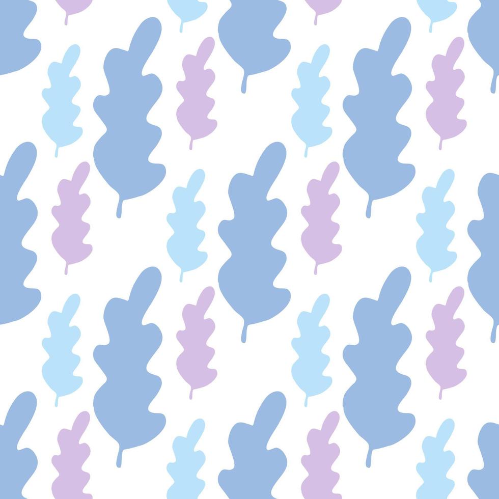Simple autumn leaves seamless pattern in pastel colors. vector