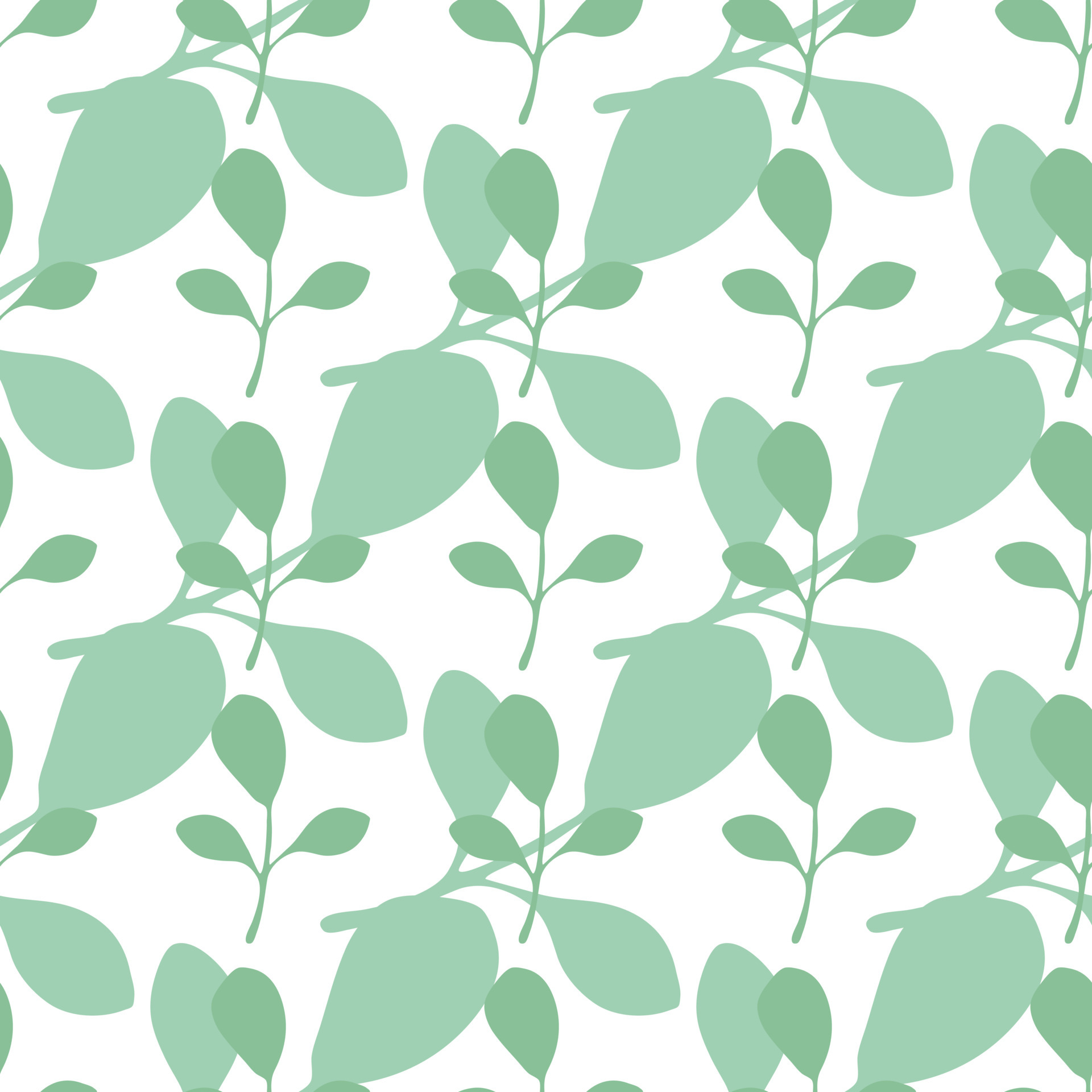 Green leaves vector seamless pattern on white background. 5499696