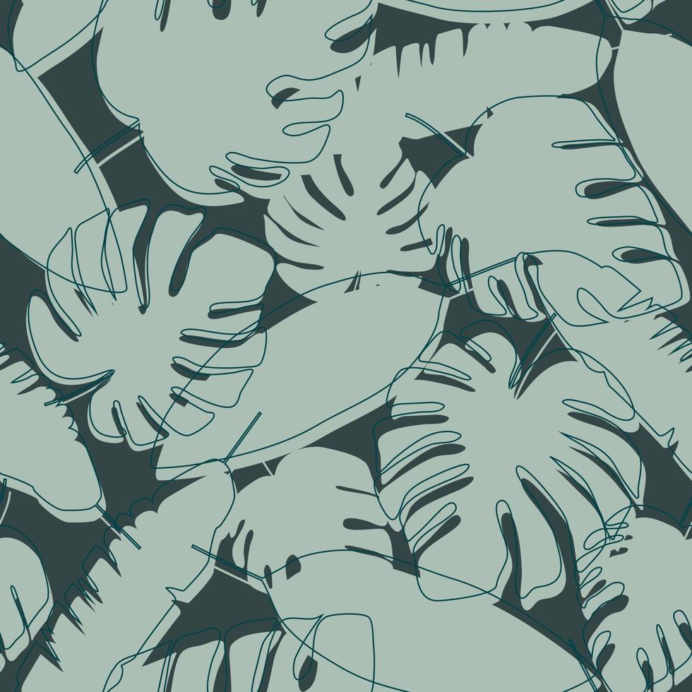 Jungle leaves seamless pattern. Tropical leaf wallpaper. vector