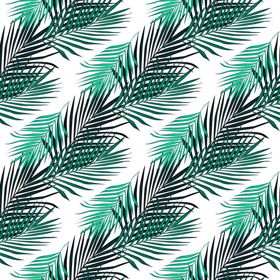 Abstract exotic fern leaf seamless pattern. Tropical palm leaves pattern. vector