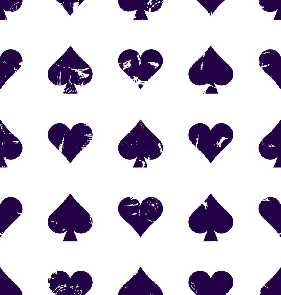 Vector seamless patterns with icons of playings cards . Spades card