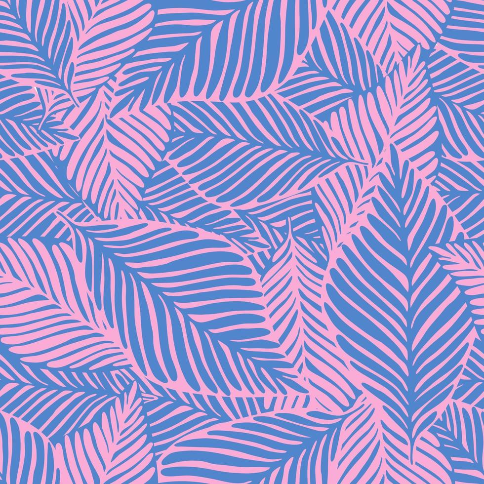 Abstract tropical pattern, palm leaves seamless floral background. vector