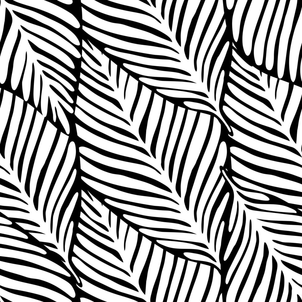 Monochrome jungle seamless pattern. Exotic plant. Tropical pattern vector