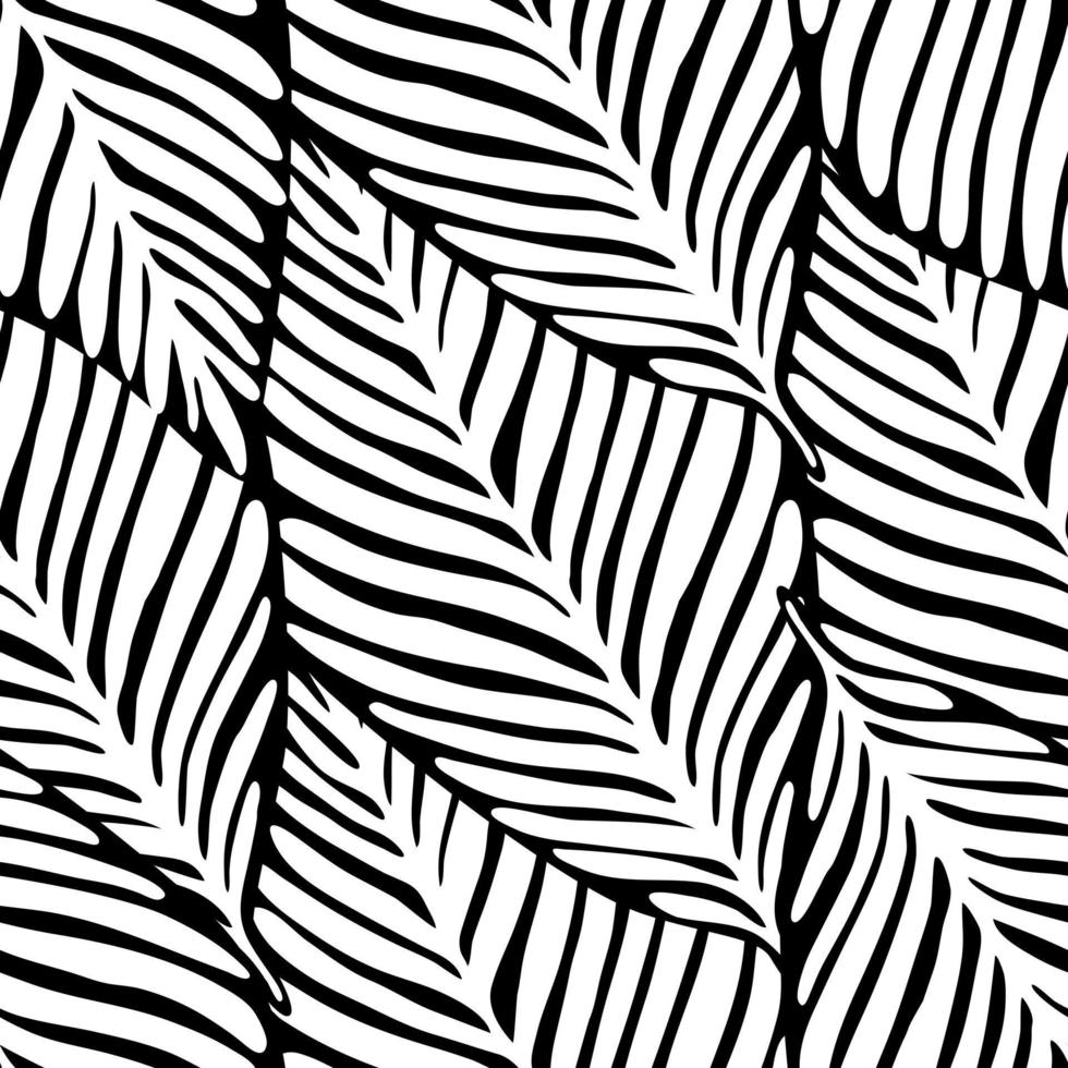 Monochrome jungle seamless pattern. Exotic plant. Tropical pattern vector