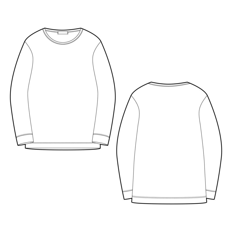 Outline technical sketch sweatshirt isolated on white background. vector