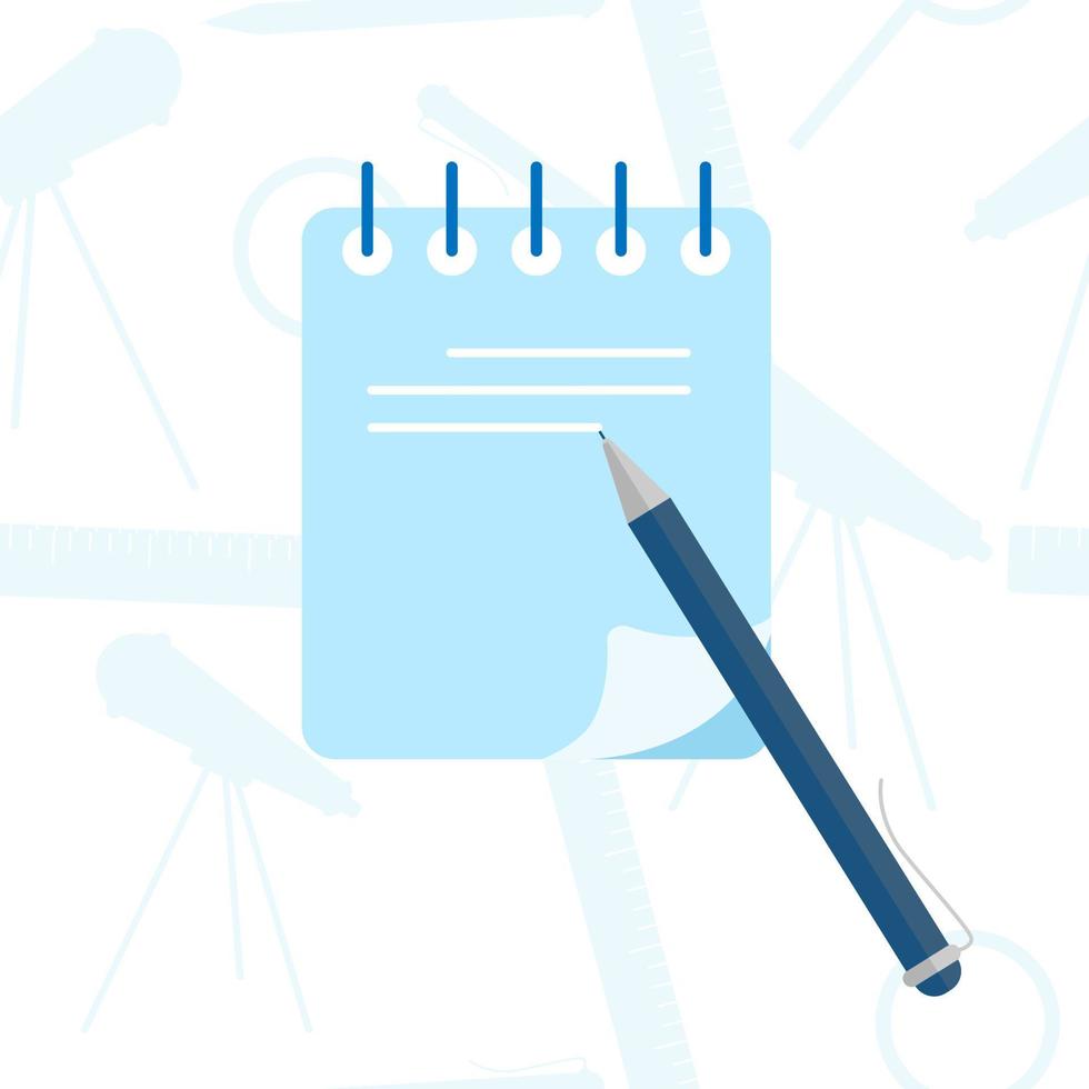 Writing diary concept. Planning day schedule in paper diary notebook. vector