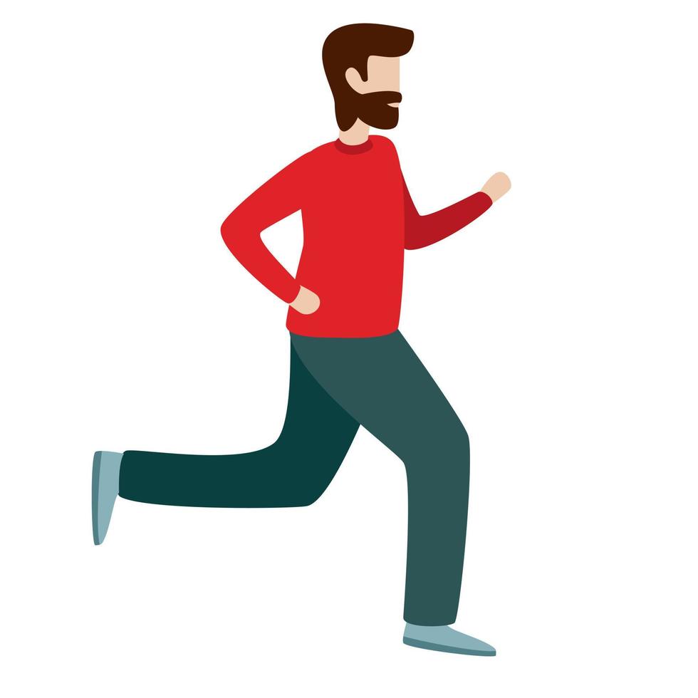 hombre corriendo ilustración de personaje de vector de estilo plano