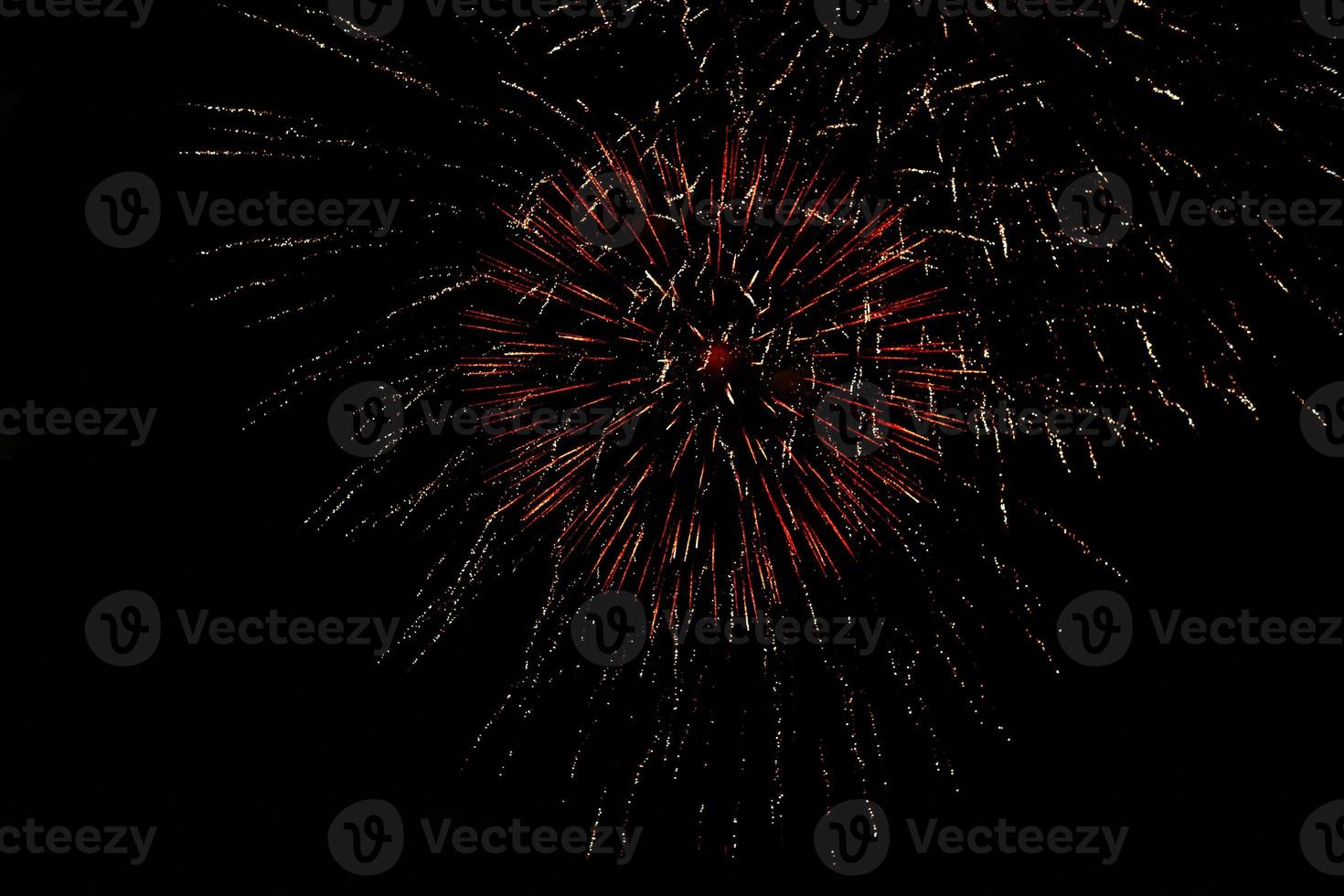 Real Fireworks on Deep Black Background Sky on Fireworks festival show before The independence day on 4 of July. Colorful fireworks on the black sky photo