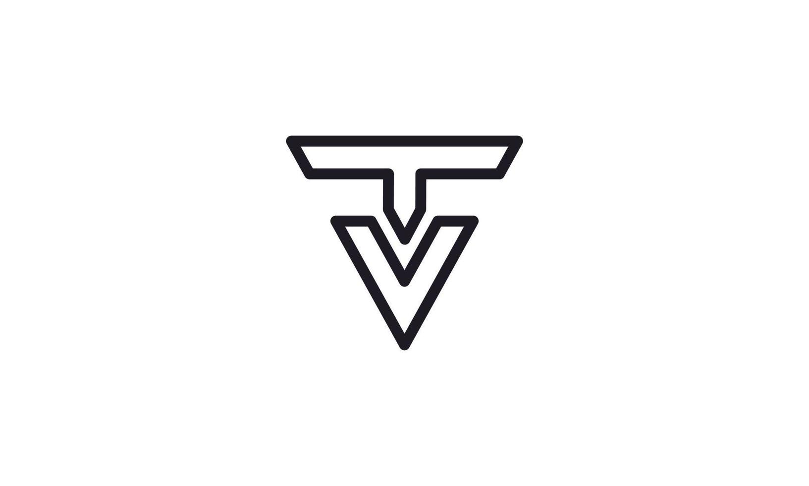 abstract black traingle military letter t and v logo 5499939 Vector Art
