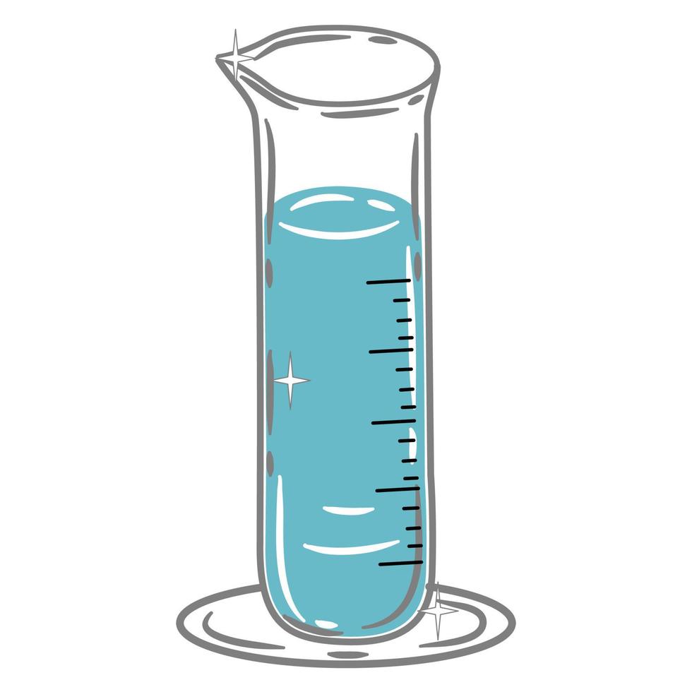 Vector for laboratory glassware with liquid