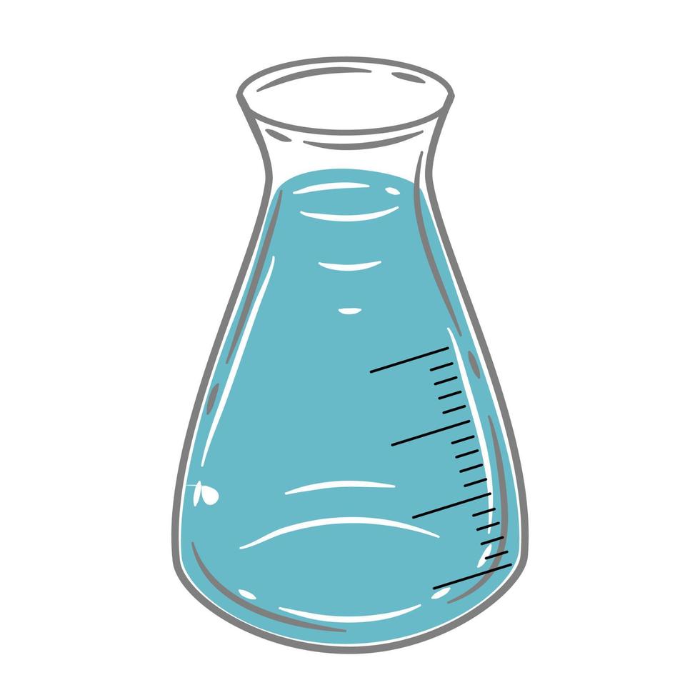 Vector for laboratory glassware with liquid