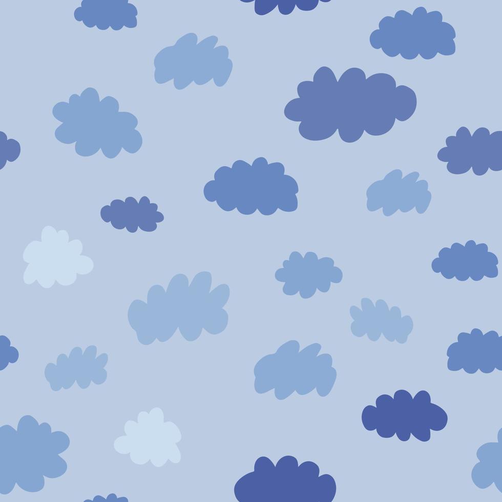 Clouds seamless pattern. Weather background design illustration vector