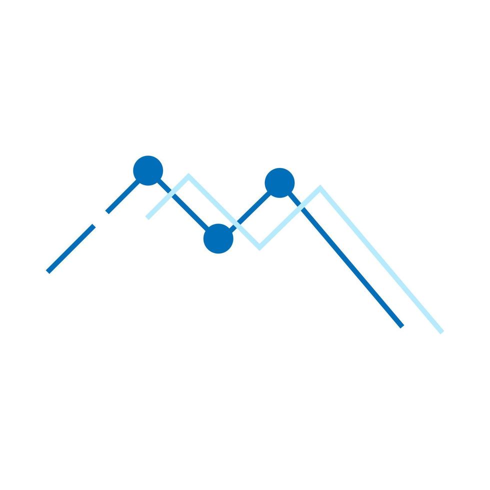 símbolo de estadísticas financieras. gráfico, icono de diagrama. estilo plano vector