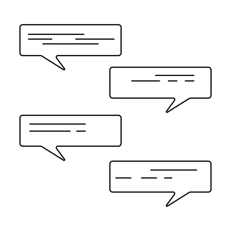 conjunto de iconos de voz de esquema. símbolo de chat. diálogo, chat, comunicación. vector