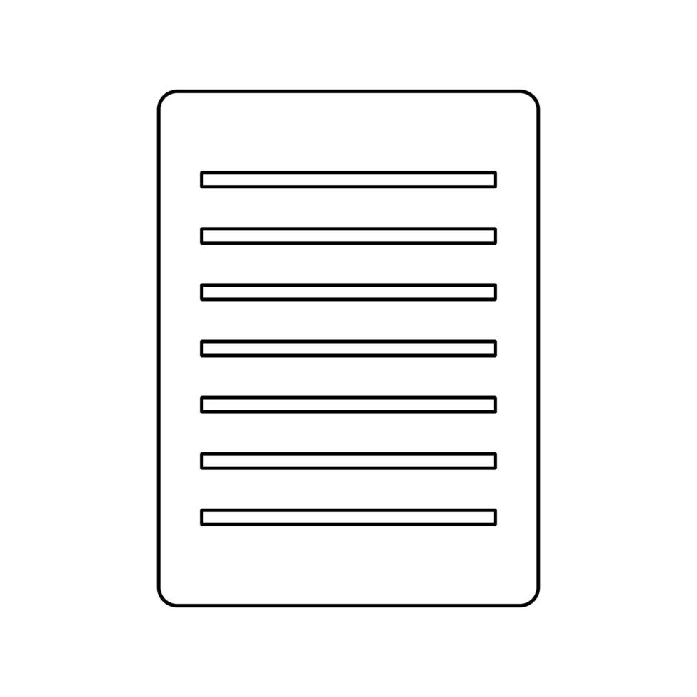 Outline document icon of symbol. Simple style vector