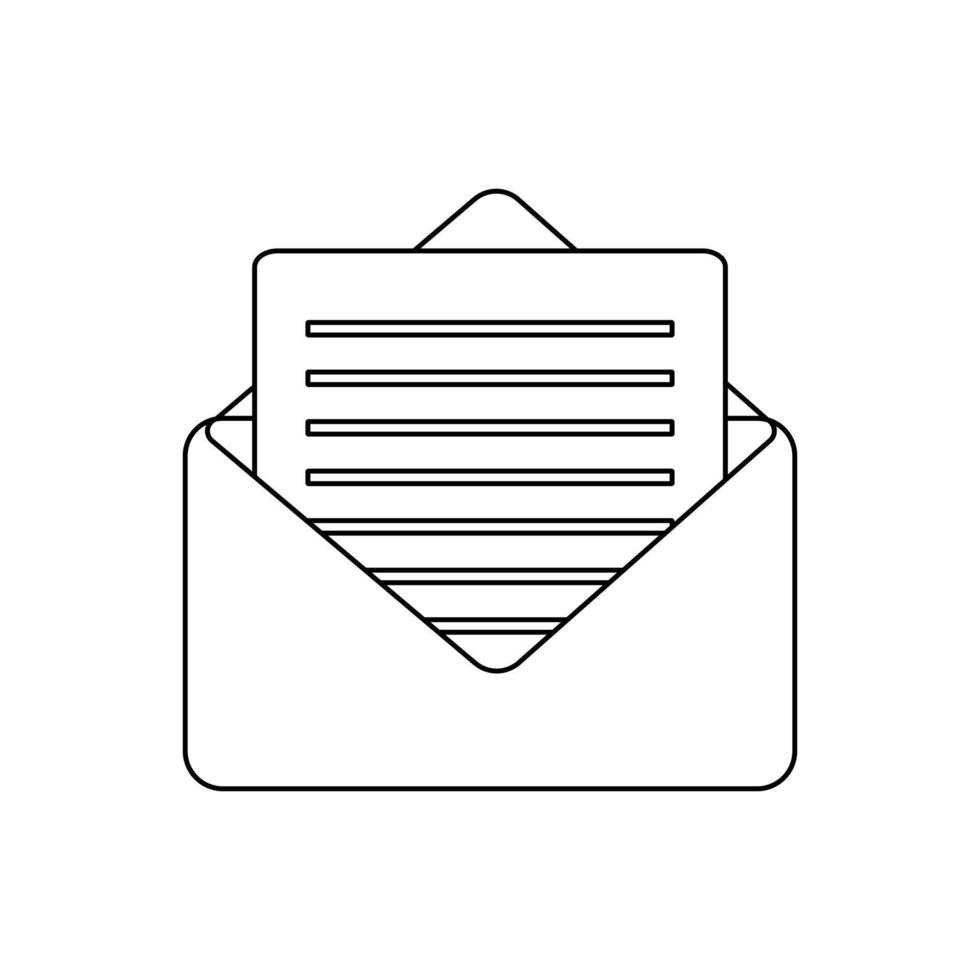 Outline email icon. E-mail symbol simple illustration vector
