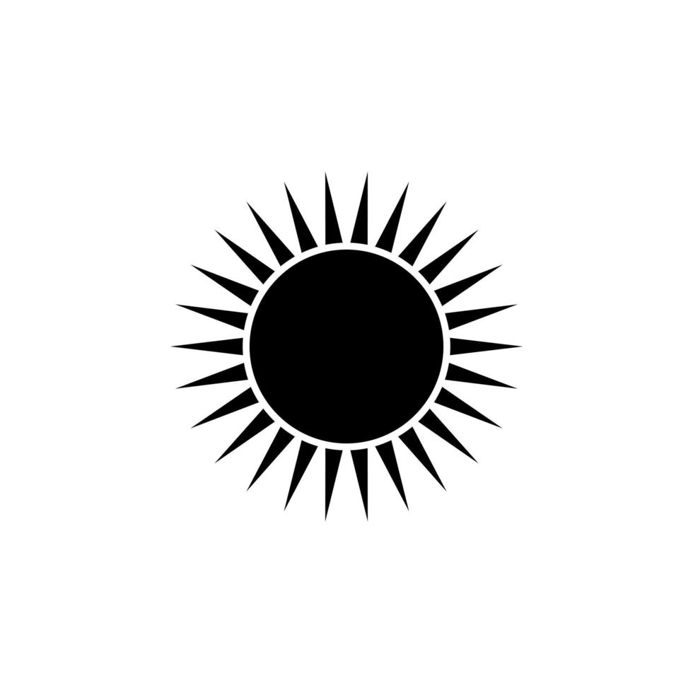 Sun glyph icon. Isolated flat vector symbol illustration