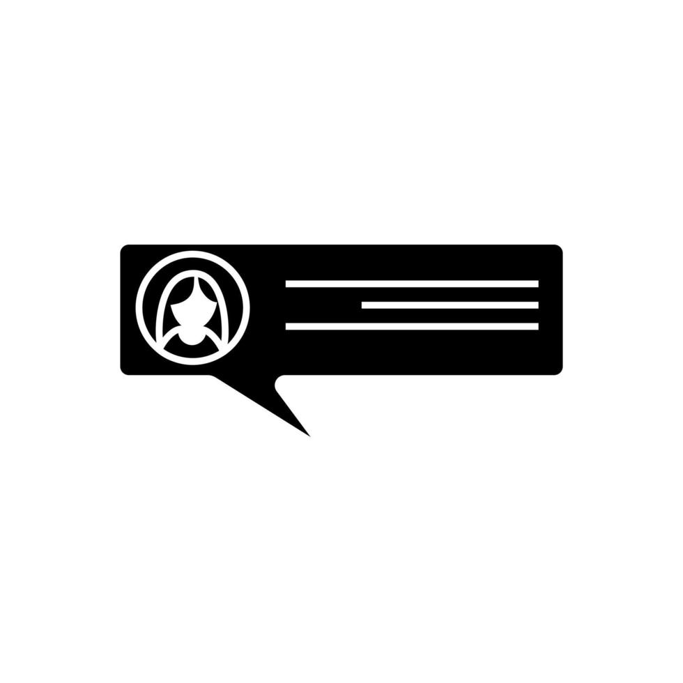 Glyph speech icon. Chat symbol. Dialogue, chatting, communication. vector