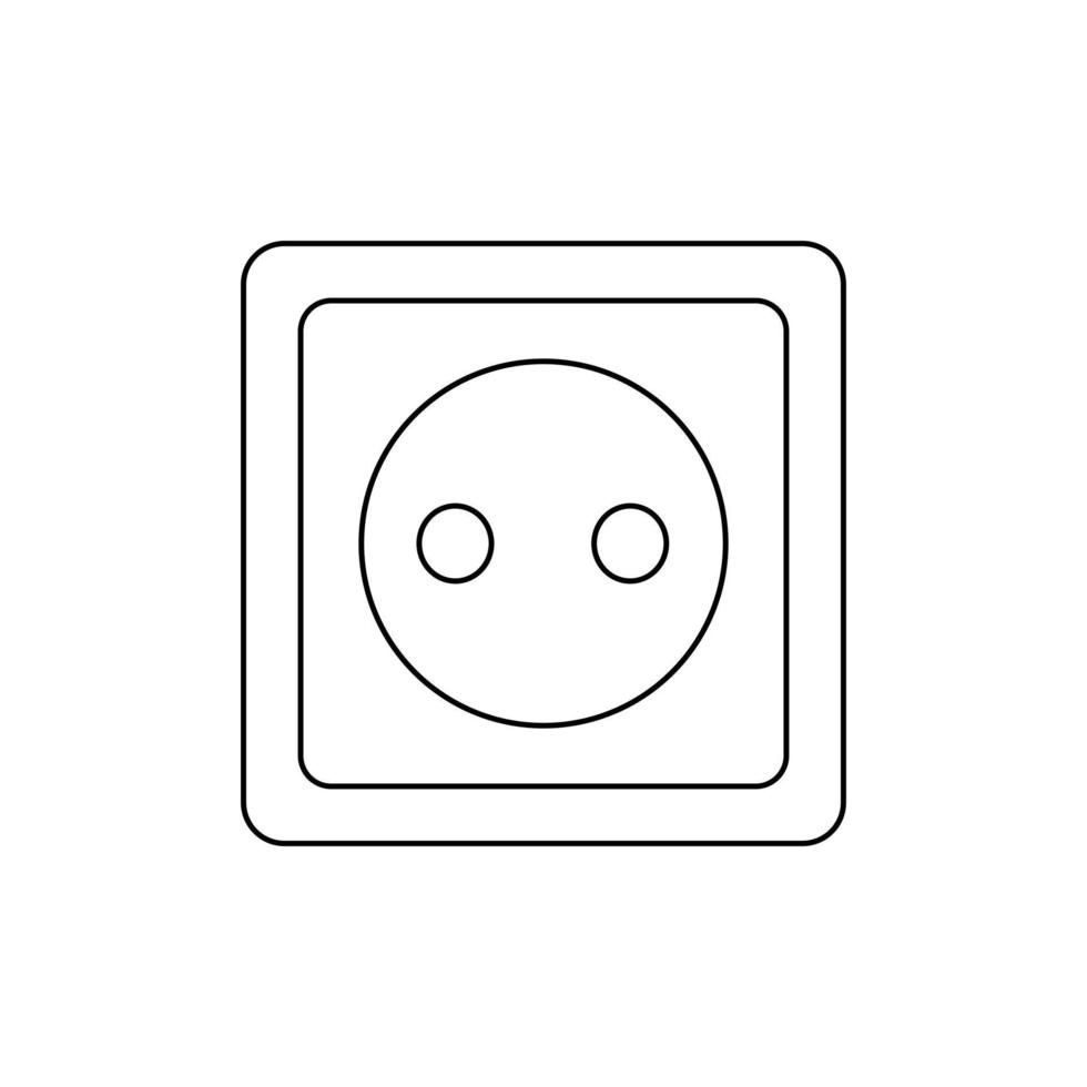 Ouline electric outlet symbol. Power Socket pinctogram. Plug socket icon. vector