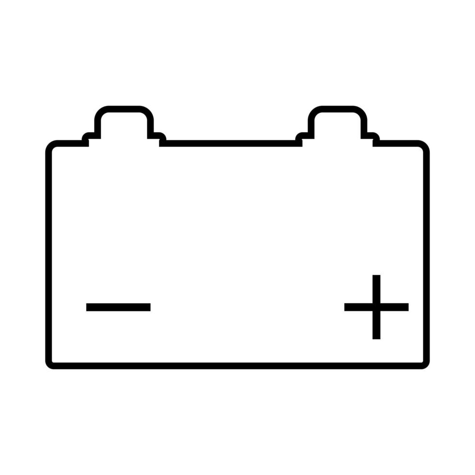 Outline battery with charge icon. Simple vector isolated